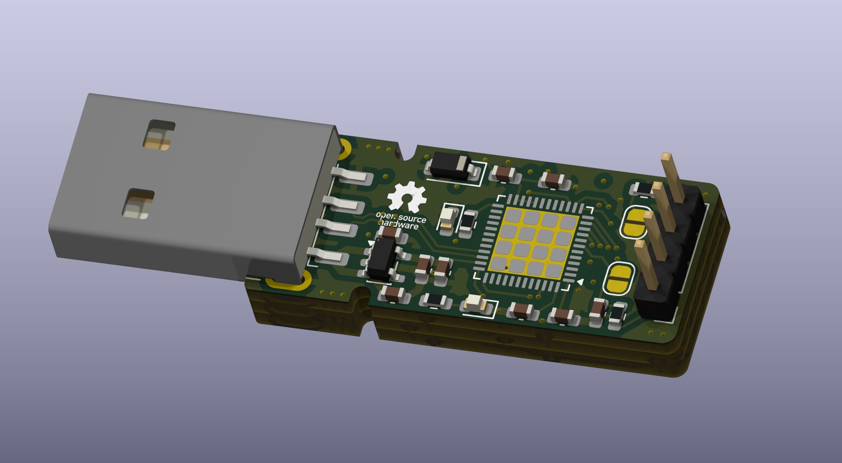 FeRamDisk PCB 渲染图